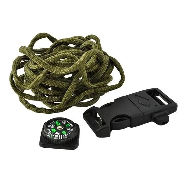 SURVIVAL rokassprādze ar aksesuāriem - zaļa