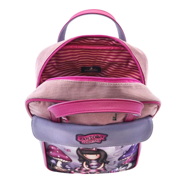 Mugursoma Gorjuss Cheshire cat Rozā Violets (27 x 10 x 37 cm)