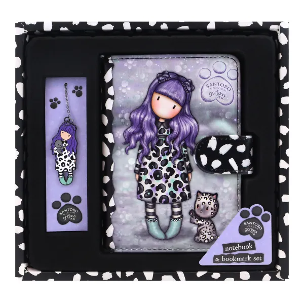Kancelejas Komplekts Gorjuss Smitten kitten Violets Melns Balts