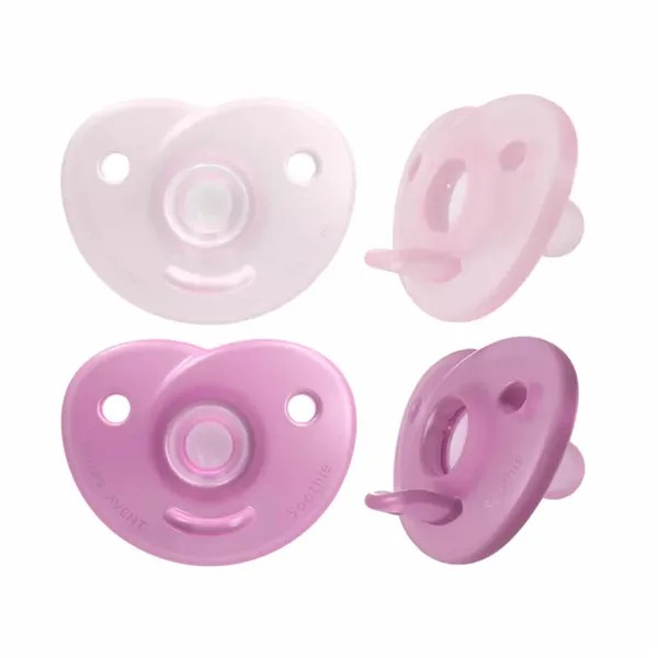 Avent Soothies Soothers 100% Silicone 0-6 Months Girl 2U