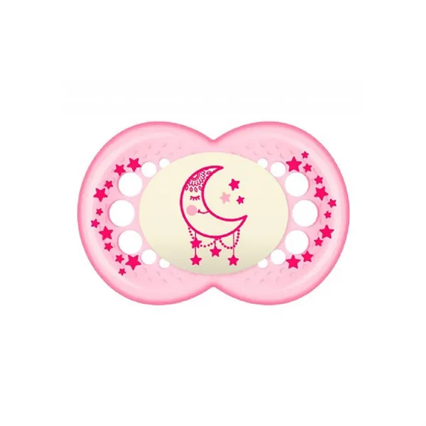 Mam Baby Dummy Original Night 6+ Silicone Pink