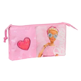 Trīsvietīgs futrālis Barbie Girl Rozā 22 x 12 x 3 cm