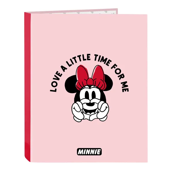 Gredzenveida stiprinājums Minnie Mouse Me time Rozā A4 (26.5 x 33 x 4 cm)