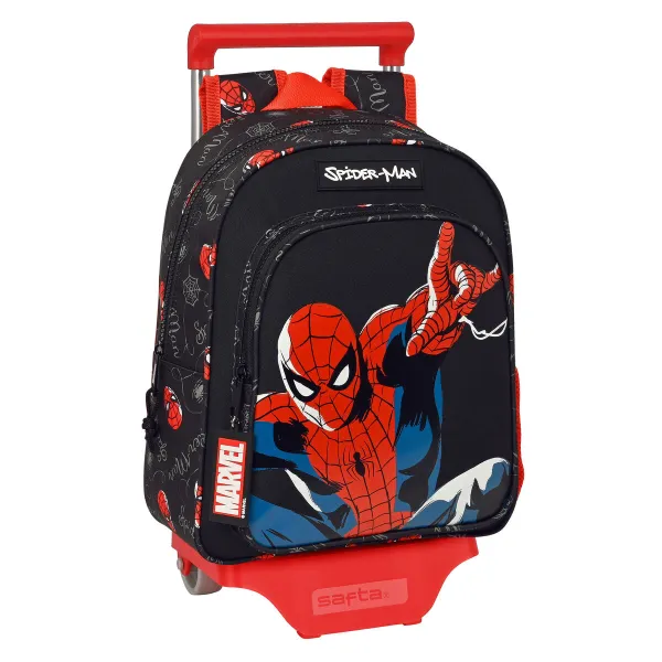 Mokyklinė kuprinė su ratukais Spider-Man Hero Juoda 27 x 33 x 10 cm