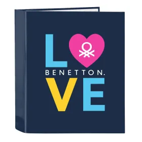 Žiedinis segtuvas Benetton Love Tamsiai mėlyna A4 (27 x 33 x 6 cm)