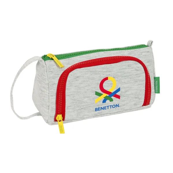 Skolas Penālis ar Piederumiem Benetton Pop Pelēks 20 x 11 x 8.5 cm (32 Daudzums)