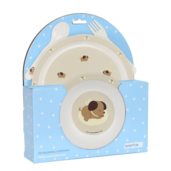 Pusdienas Aprīkojuma Komplekts Safta Puppy 22.5 x 26 x 5.5 cm (4 Daudzums)
