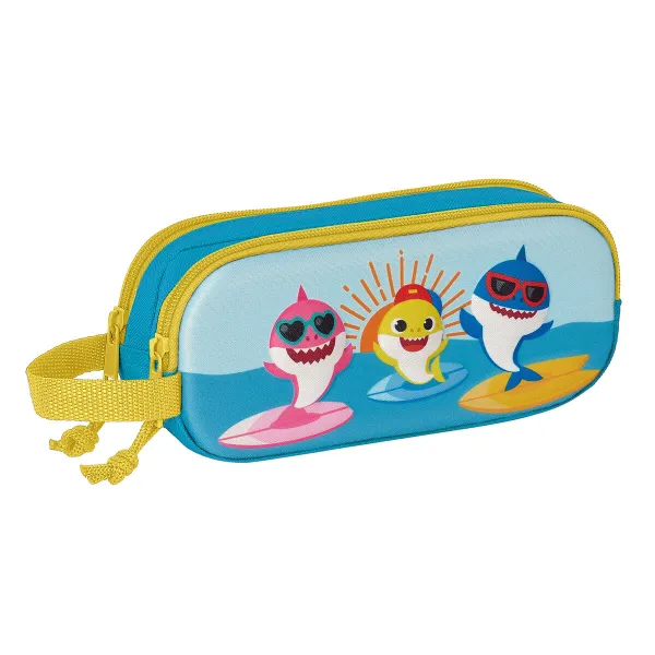 Kaksilokeroinen laukkku Baby Shark 3D Sininen 21 x 8 x 6 cm
