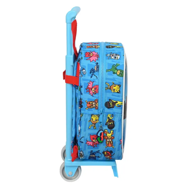 Reppu pyörillä PJ Masks Sininen 22 x 27 x 10 cm