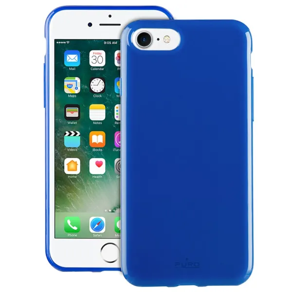 PURO Sunny Kit - Case set for iPhone SE (2022/2020) / 8/7 + foldable sunglasses (blue)