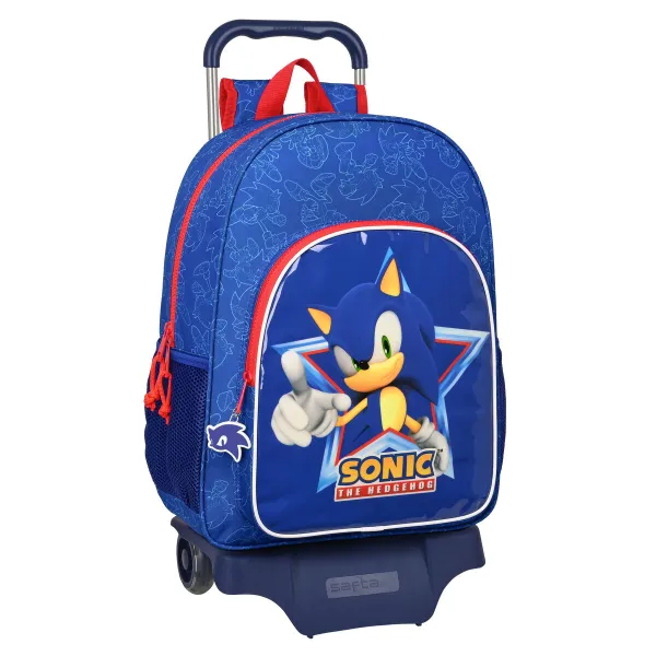 Reppu pyörillä Sonic Let's roll Laivastonsininen 33 x 42 x 14 cm