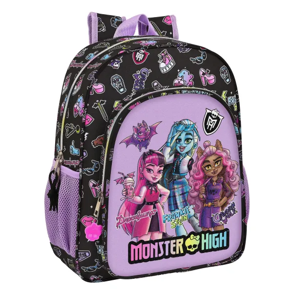 Школьный рюкзак Monster High Creep Чёрный 32 x 38 x 12 cm