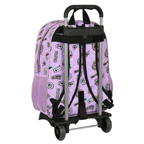 Reppu pyörillä Monster High Best boos Liila 33 x 42 x 14 cm