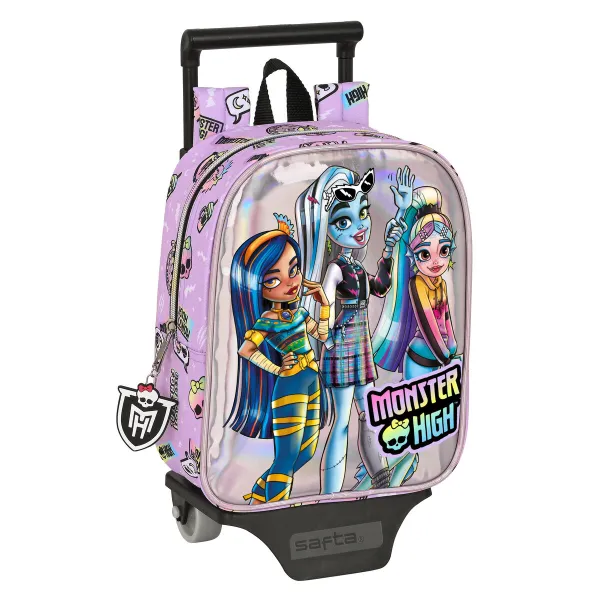 Reppu pyörillä Monster High Best boos Liila 22 x 27 x 10 cm