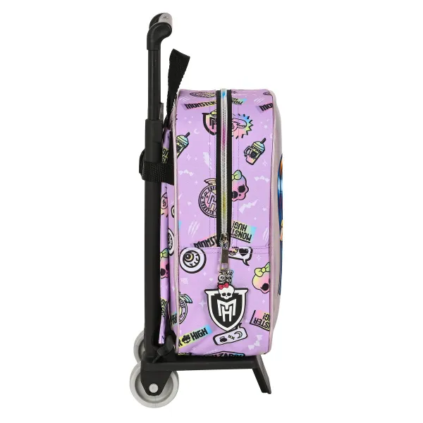 Reppu pyörillä Monster High Best boos Liila 22 x 27 x 10 cm