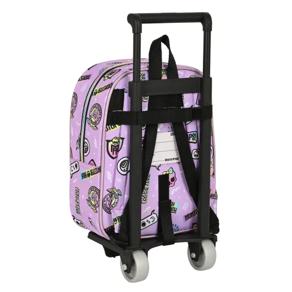 Reppu pyörillä Monster High Best boos Liila 22 x 27 x 10 cm