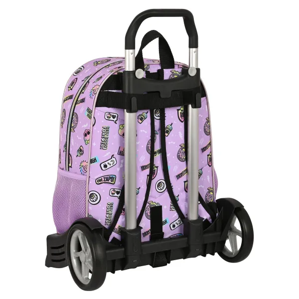 Skolas mugursoma ar riteņiem Monster High Best boos Ceriņš 33 x 42 x 14 cm