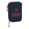 Double Pencil Case Munich Flash Navy Blue 12.5 x 19.5 x 4 cm (28 Pieces)