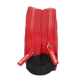 Divkāršs futrālis Sevilla Fútbol Club Melns Sarkans 21 x 8 x 6 cm
