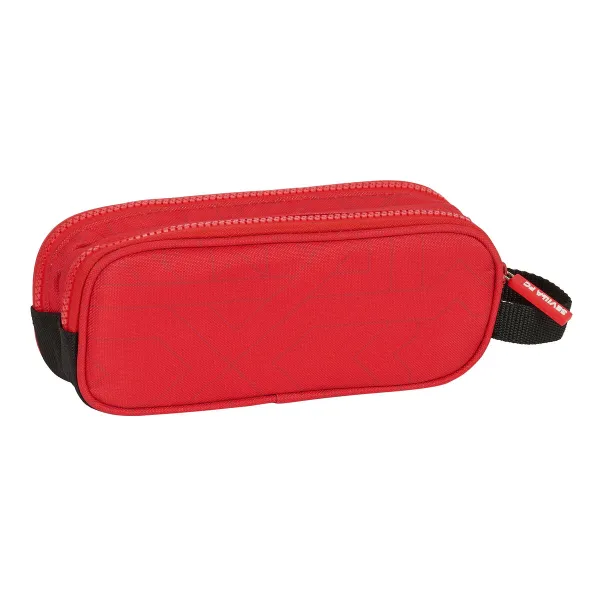 Divkāršs futrālis Sevilla Fútbol Club Melns Sarkans 21 x 8 x 6 cm