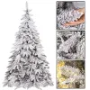 Artificial Caucasian Christmas tree with snow Springos CT0125, 220 cm, with stand.