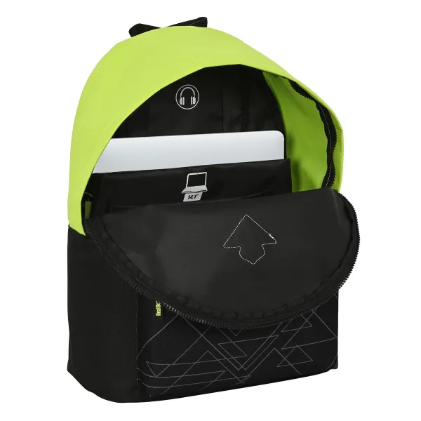 Школьный рюкзак Real Betis Balompié   31 x 41 x 16 cm Чёрный лимонный