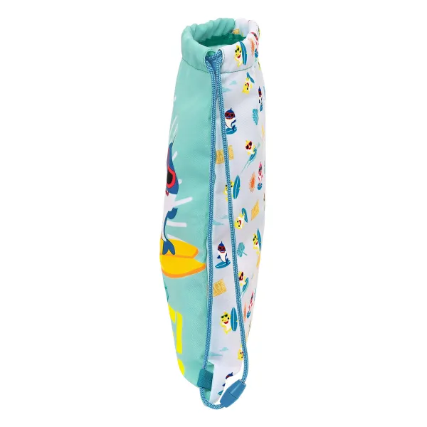 Mugursoma ar lencēm Baby Shark Surfing Zils Balts 26 x 34 x 1 cm