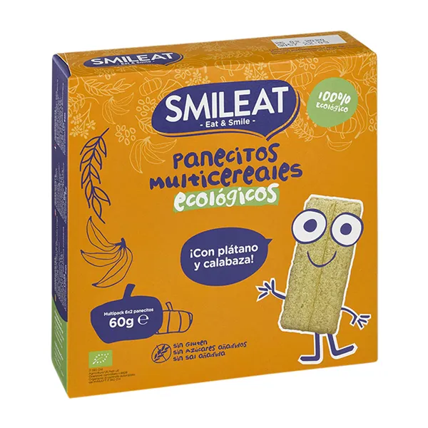 Smileat Panecillos De Cereales Con Platano y Calabaza Bio 60g