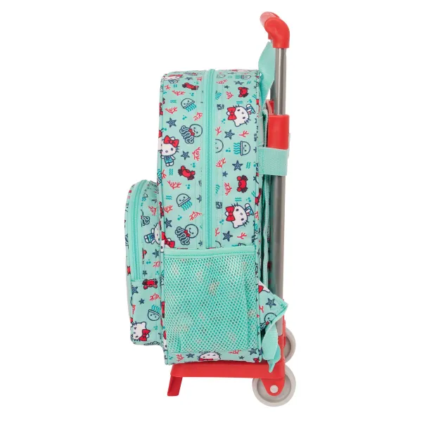 Skolas mugursoma ar riteņiem Hello Kitty Sea lovers Tirkīzs 26 x 34 x 11 cm