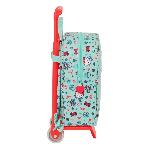 Mokyklinė kuprinė su ratukais Hello Kitty Sea lovers Turkis 22 x 27 x 10 cm