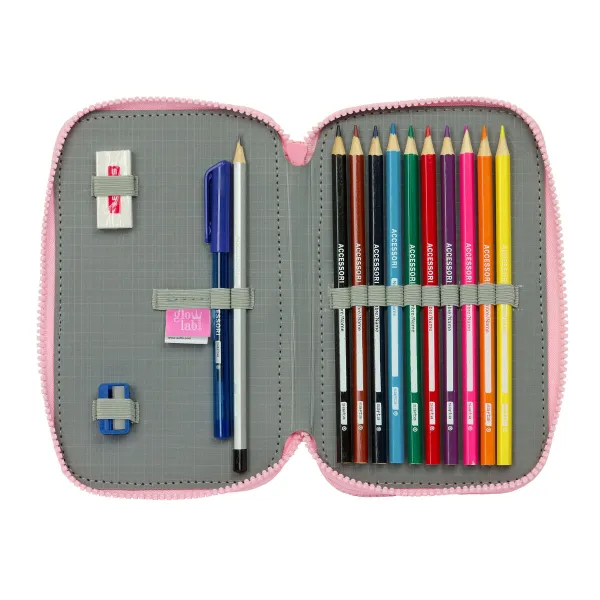 Tuplapenaali Glow Lab Sweet home Pinkki 12.5 x 19.5 x 4 cm (28 Kappaletta)