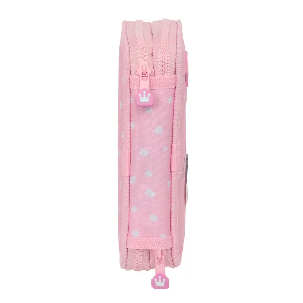 Dvigubo pieštuko dėklas Glow Lab Sweet home Rožinė 12.5 x 19.5 x 4 cm (28 Dalys)