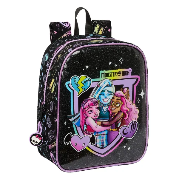 Bērnu soma Monster High Melns 22 x 27 x 10 cm