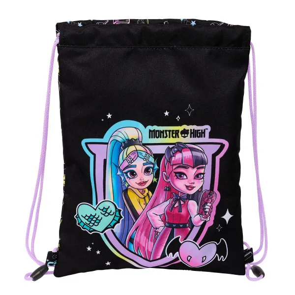 Сумка-рюкзак на веревках Monster High Чёрный 26 x 34 x 1 cm