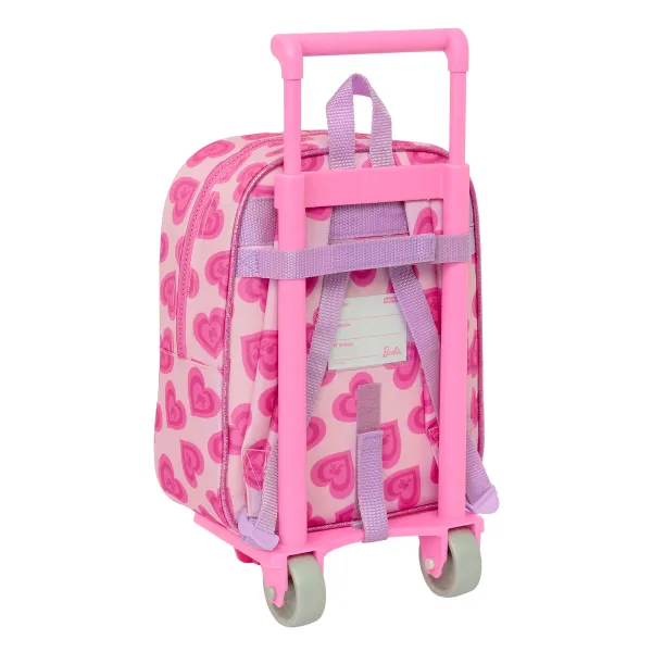 Skolas mugursoma ar riteņiem Barbie Love Rozā 22 x 27 x 10 cm