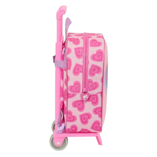 Mokyklinė kuprinė su ratukais Barbie Love Rožinė 22 x 27 x 10 cm