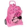 Mokyklinė kuprinė su ratukais Minnie Mouse Loving Rožinė 33 x 42 x 14 cm
