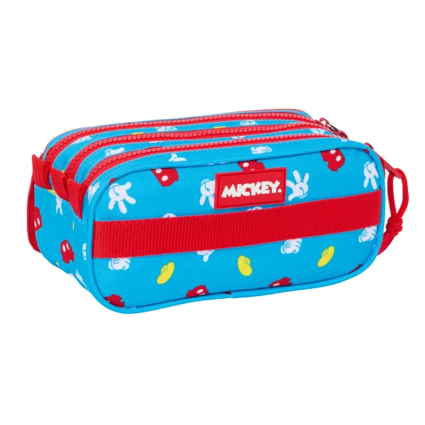 Divkāršs futrālis Mickey Mouse Clubhouse Fantastic Zils Sarkans 21,5 x 10 x 8 cm