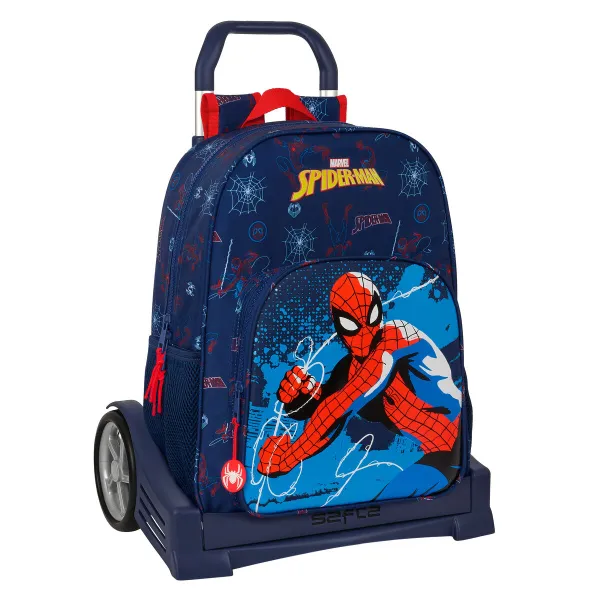 Reppu pyörillä Spider-Man Neon Laivastonsininen 33 x 42 x 14 cm