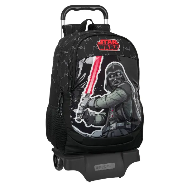 Skolas mugursoma ar riteņiem Star Wars The fighter Melns 32 x 44 x 16 cm