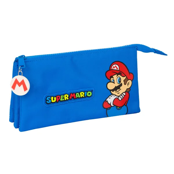 Kolmilokeroinen laukku Super Mario Play Sininen Punainen 22 x 12 x 3 cm