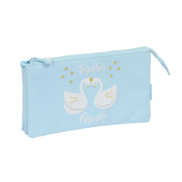 Trīsvietīgs futrālis Glow Lab Cisnes Gaiši Zils 22 x 12 x 3 cm