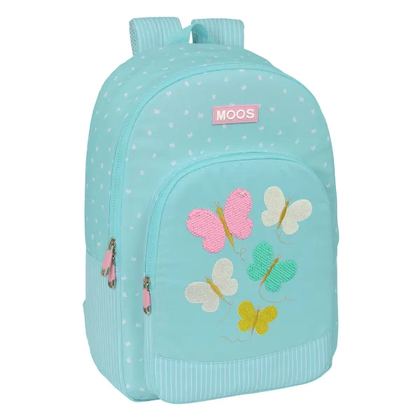 Koululaukku Moos Butterflies Sininen 30 x 46 x 14 cm
