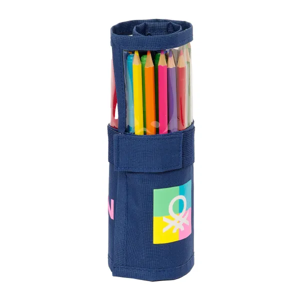 Kynäkotelo Benetton Cool Laivastonsininen 7 x 20 x 7 cm Taitettavat 27 Kappaletta