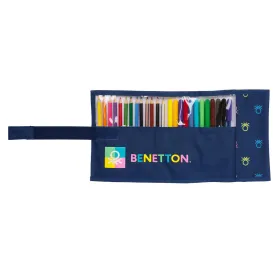 Пенал Benetton Cool Тёмно Синий 7 x 20 x 7 cm Roll-up 27 Предметы