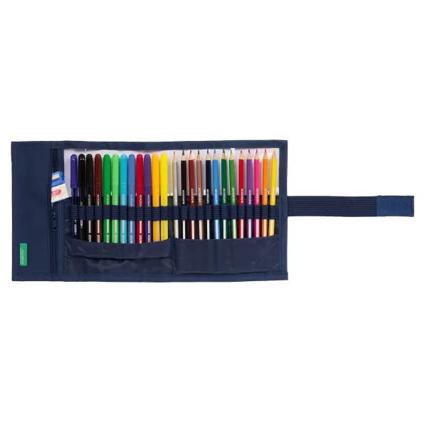 Kynäkotelo Benetton Cool Laivastonsininen 7 x 20 x 7 cm Taitettavat 27 Kappaletta