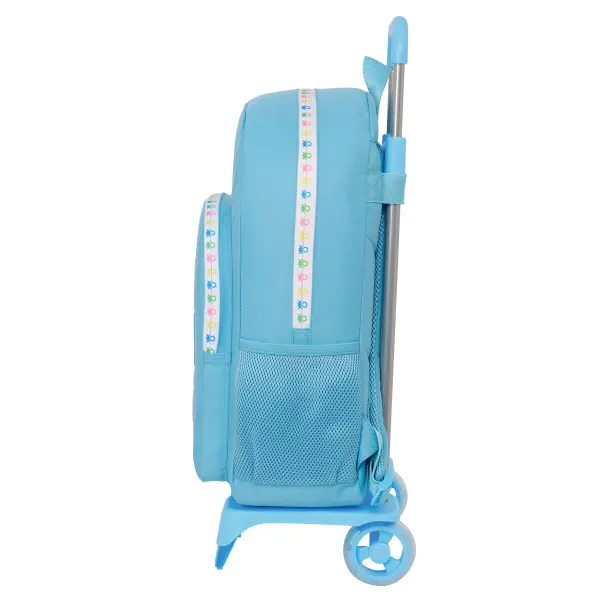 Mokyklinė kuprinė su ratukais Benetton Spring Dangaus mėlynumo 30 x 46 x 14 cm