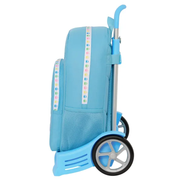 Mokyklinė kuprinė su ratukais Benetton Spring Dangaus mėlynumo 30 x 46 x 14 cm