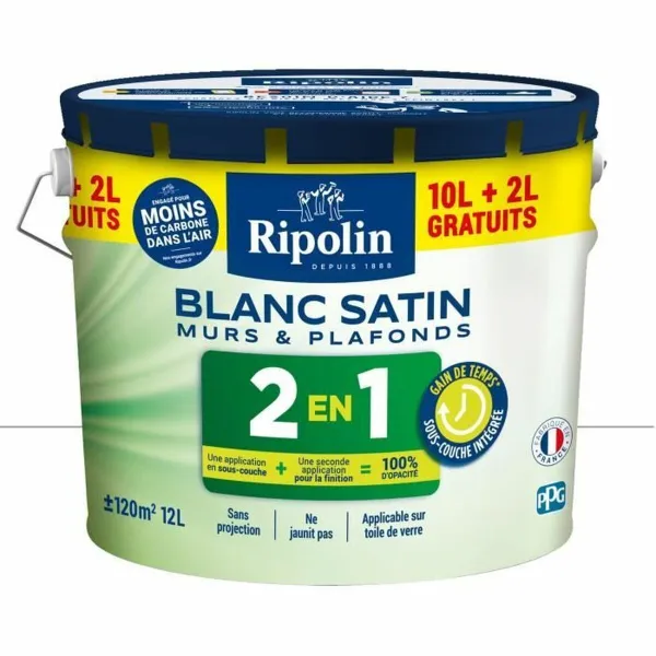 Kruntvärv Ripolin Valge Satineeritud 12 L