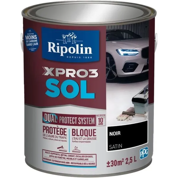 Gruntskrāsa Ripolin Melns Satīna apdare